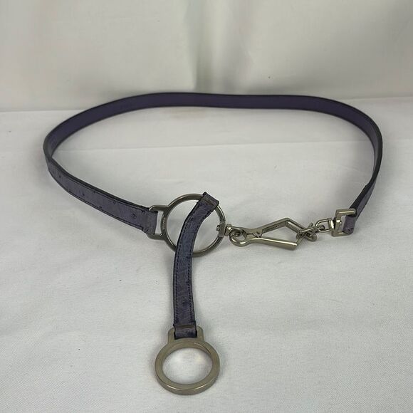 Prada Purple Ostrich Leather With Clip Skinny Belt